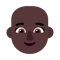 Woman- Dark Skin Tone- Bald emoji on Microsoft